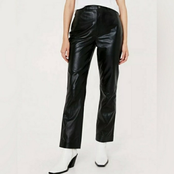 Icone | Straight-leg Leather Pants - Picture 10 of 11